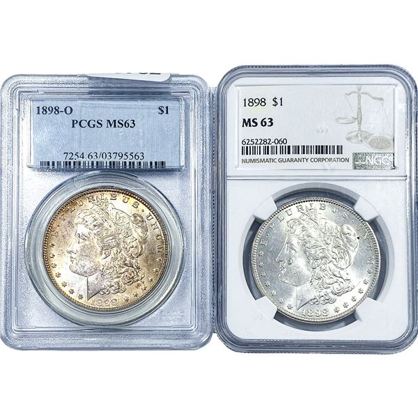 [2] 1898-O, 1898 Morgan Silver Dollar PCGS/NGC MS63