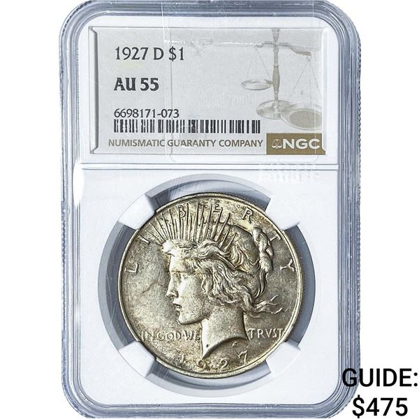 1927-D Silver Peace Dollar NGC AU55