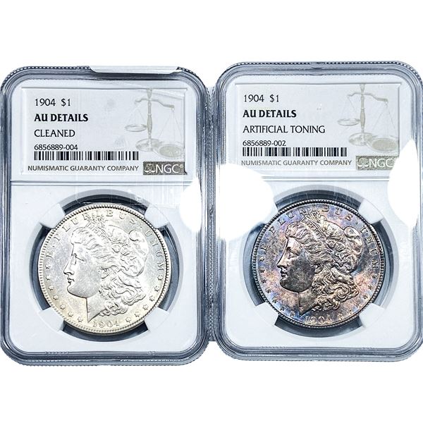 [2] 1904 Morgan Silver Dollar NGC AUDetails