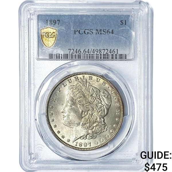 1897 Morgan Silver Dollar PCGS MS64