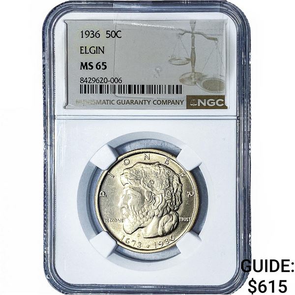 1936 Elgin Half Dollar NGC MS65