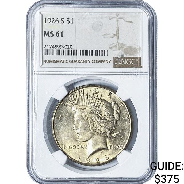 1926-S Silver Peace Dollar NGC MS61