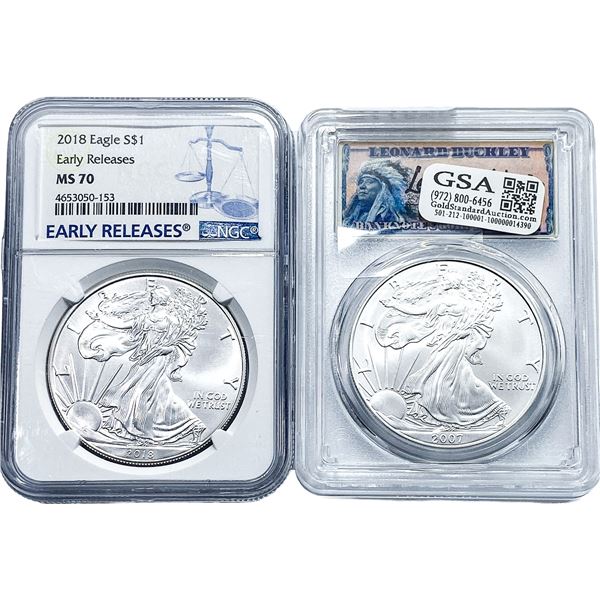[2] 2007-2018 Morgan Silver Dollar PCGS/NGC MS70