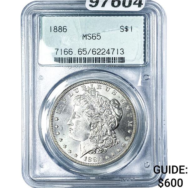 1886 Morgan Silver Dollar PCGS MS65