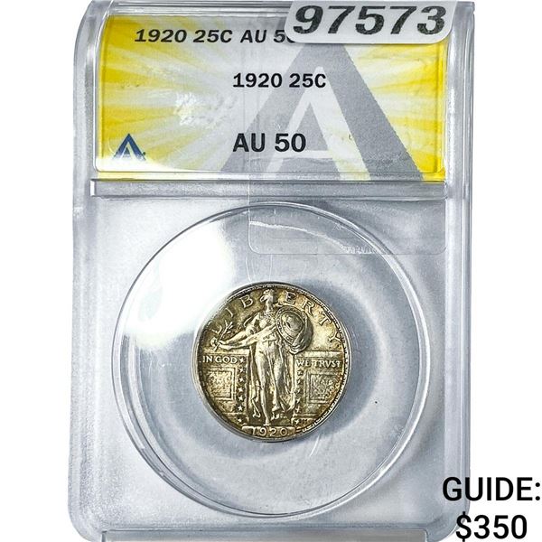 1920 Standing Liberty Quarter ANACS AU50