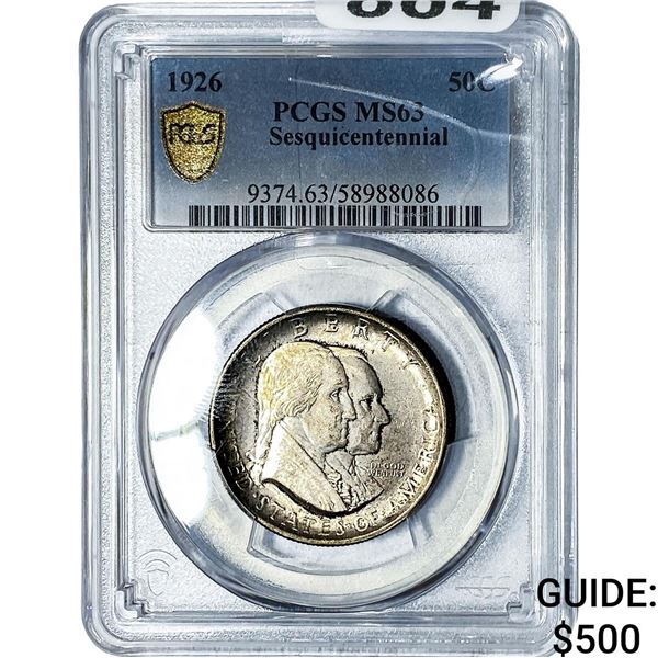 1926 Sesquicentennial Half Dollar PCGS MS63