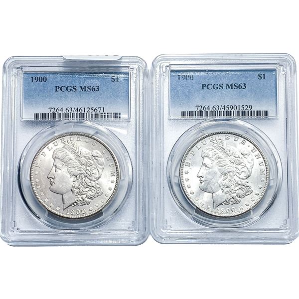 [2] 1900 Morgan Silver Dollar PCGS  MS63