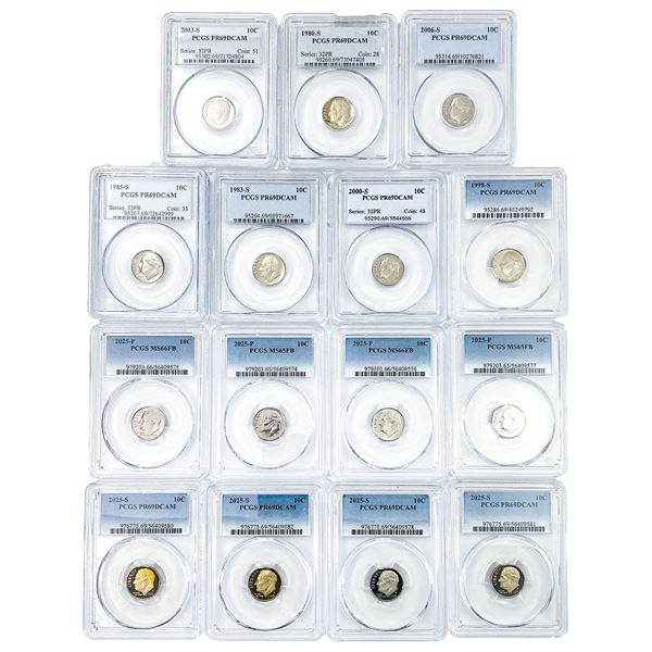 [15]1980-2025 Roosevelt Proof Dimes PCGS PR69 DCAM