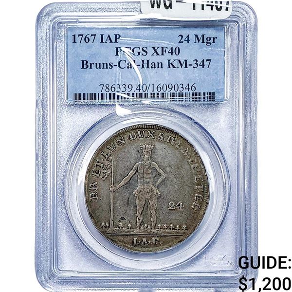 1767 Bruns-Cal-Han Silver 24 MarienGroschen PCGS XF40