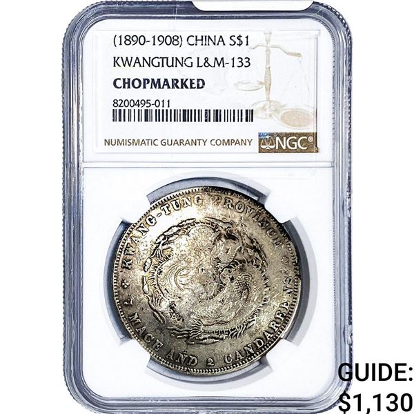 (1890-1908) China Silver Dollar Chopmarked NGC