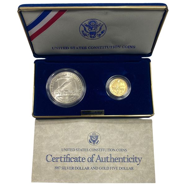 [2] 1987 U.S. Mint Constitution Coin Set W/Box