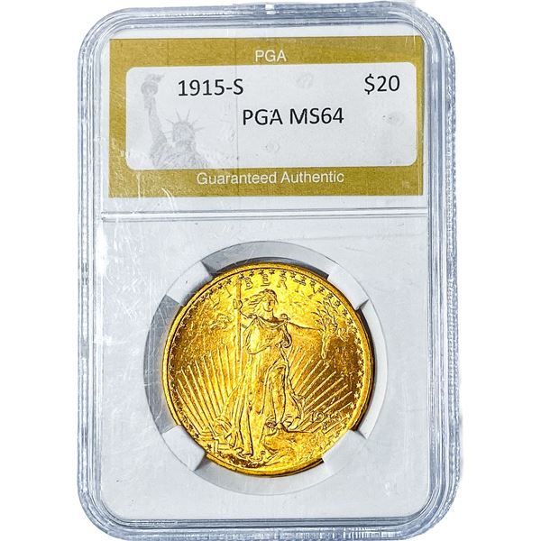 1915-S $20 Gold Double Eagle PGA MS64