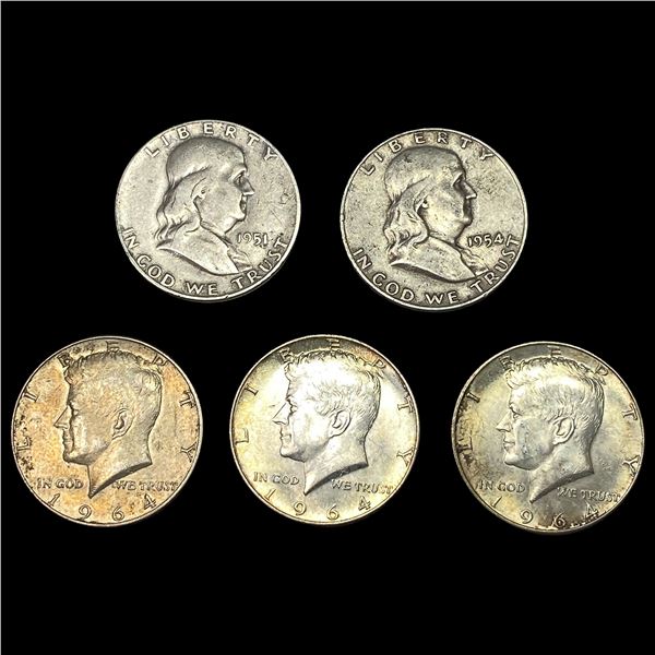 [5] 1951-1964 U.S. Kennedy&Franklin Silver 50C Lot
