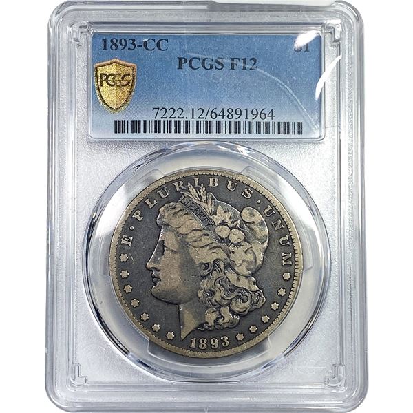1893-CC Morgan Silver Dollar PCGS F12