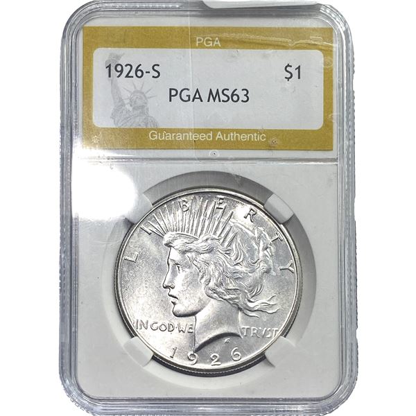 1926-S Silver Peace Dollar PGA MS63