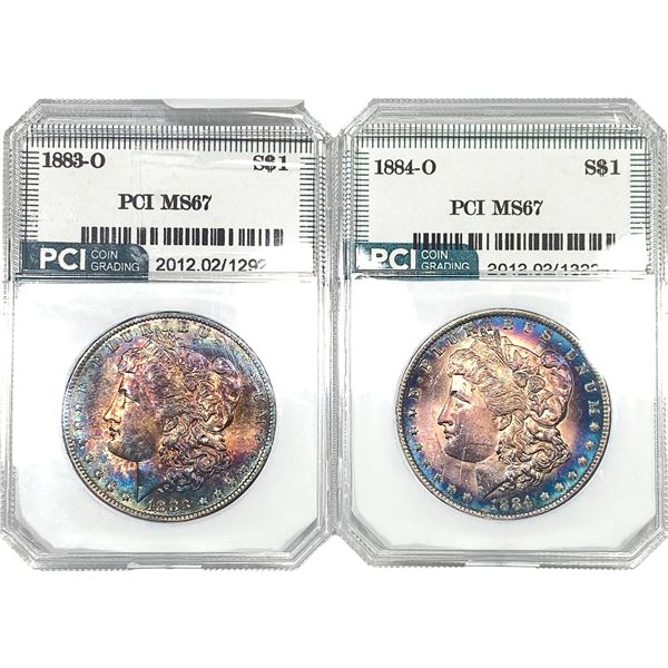 [2] 1883-O-1884-O Morgan Silver Dollar PCI MS67