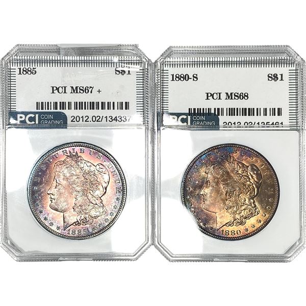 [2] 1885-1880 Morgan Silver Dollar PCI MS67+/MS68