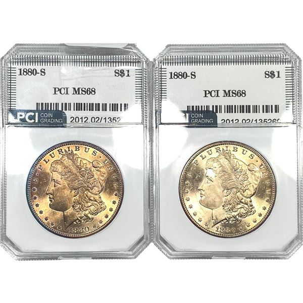 [2] 1880-S Morgan Silver Dollar PCI MS68