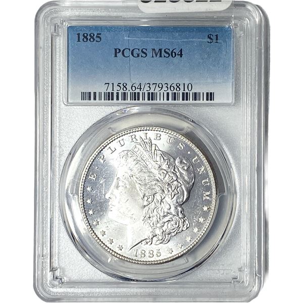 1885 Morgan Silver Dollar PCGS MS64
