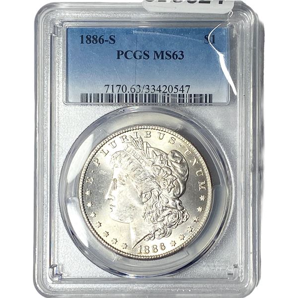 1886-S Morgan Silver Dollar PCGS MS63