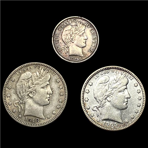 [3] 1900-1913 U.S. Silver Coin Lot 10C & 25C