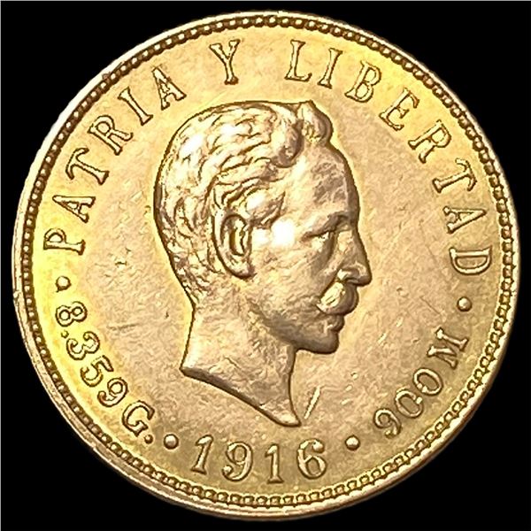 1916 Cuba Gold 5 Pesos