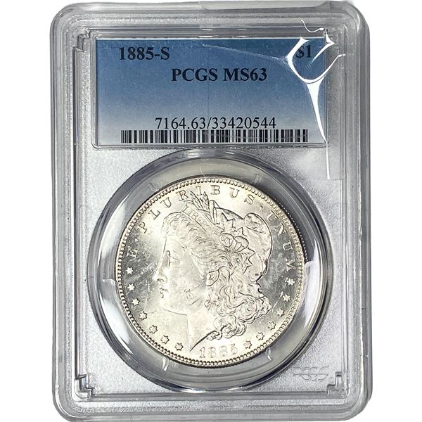 1885-S Morgan Silver Dollar PCGS MS63