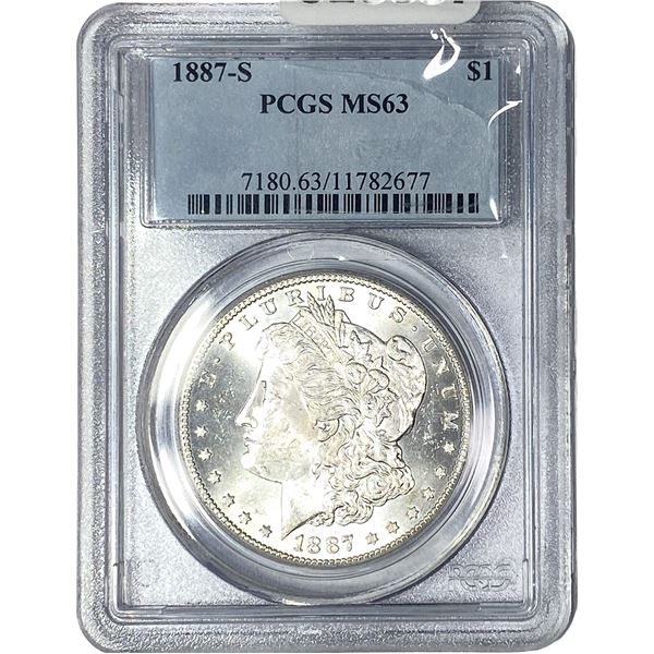 1887-S Morgan Silver Dollar PCGS MS63