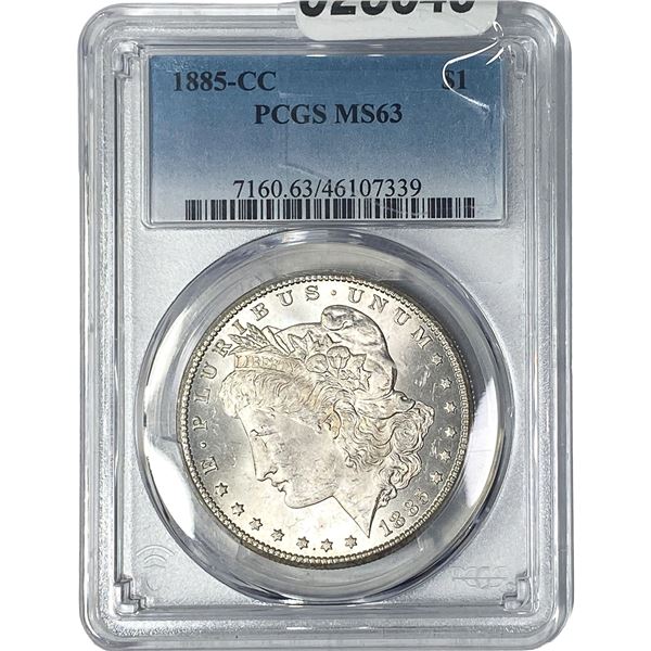 1885-CC Morgan Silver Dollar PCGS MS63