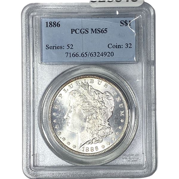 1886 Morgan Silver Dollar PCGS MS65