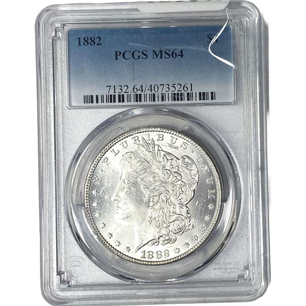 1882 Morgan Silver Dollar PCGS MS64