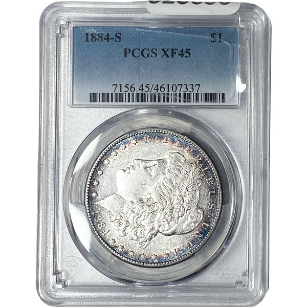 1884-S Morgan Silver Dollar PCGS XF45