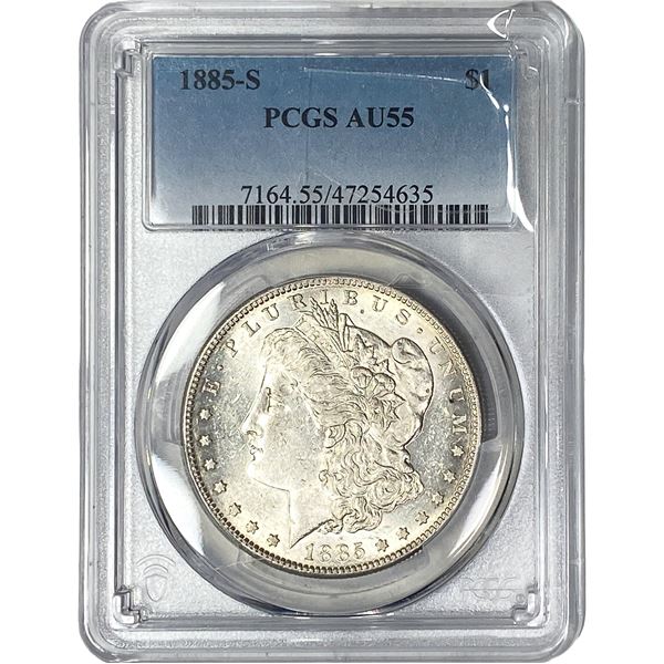 1885-S Morgan Silver Dollar PCGS AU55
