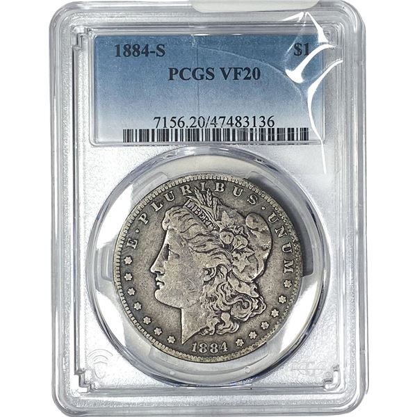 1884-S Morgan Silver Dollar PCGS VF20