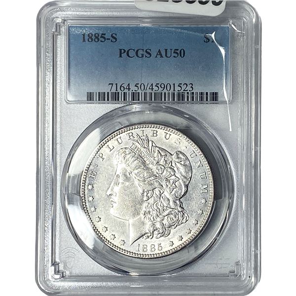 1885-S Morgan Silver Dollar PCGS AU50