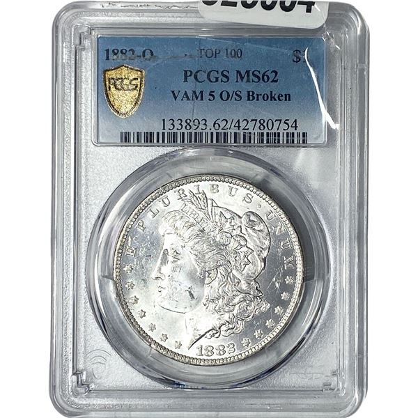 1882-O Morgan Silver Dollar PCGS MS62 VAM 5