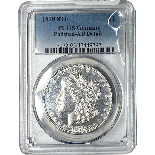 1878  Morgan Silver Dollar PCGS Gen-AU Detail