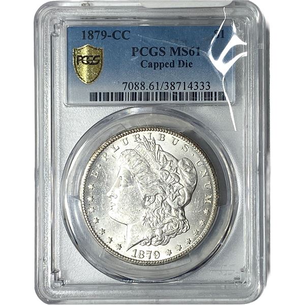 1879-CC Morgan Silver Dollar PCGS MS61 Capped Die