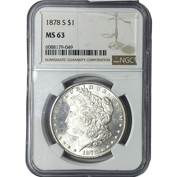 1878-S Morgan Silver Dollar NGC MS63