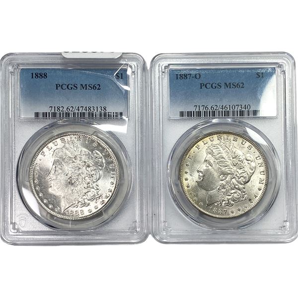[2] 1887-1888 Morgan Silver Dollar PCGS MS62