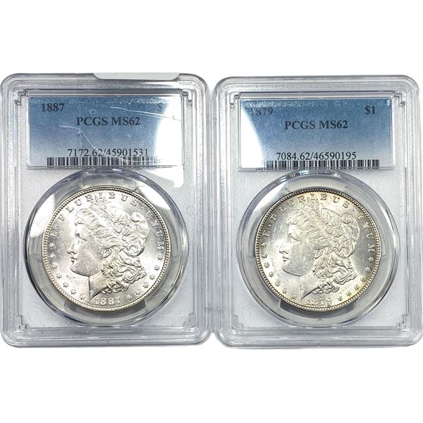 [2] 1879-1887 Morgan Silver Dollar PCGS MS62