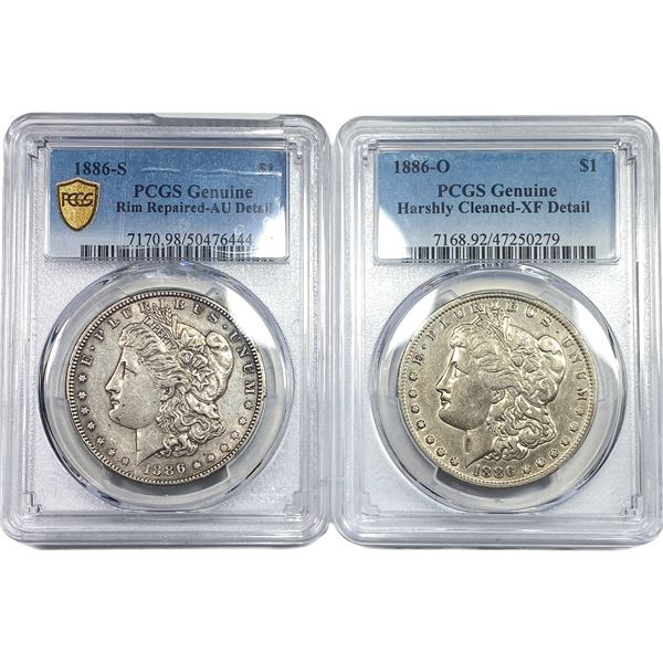 [2] 1886 Morgan Silver Dollar PCGS Genuine Detail