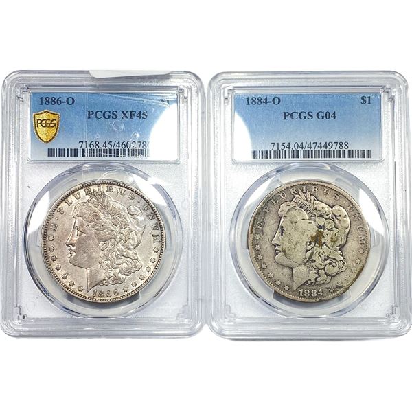 [2] 1884-1886 Morgan Silver Dollar PCGS XF/G