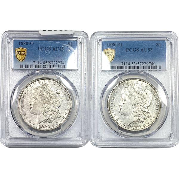 [2] 1880-O Morgan Silver Dollar PCGS XF/AU