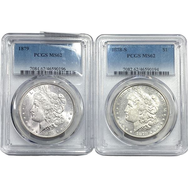 [2] 1878-1879 Morgan Silver Dollar PCGS MS62