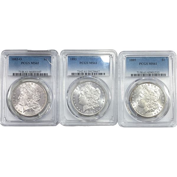 [3] 1883-1885 Morgan Silver Dollar PCGS MS61