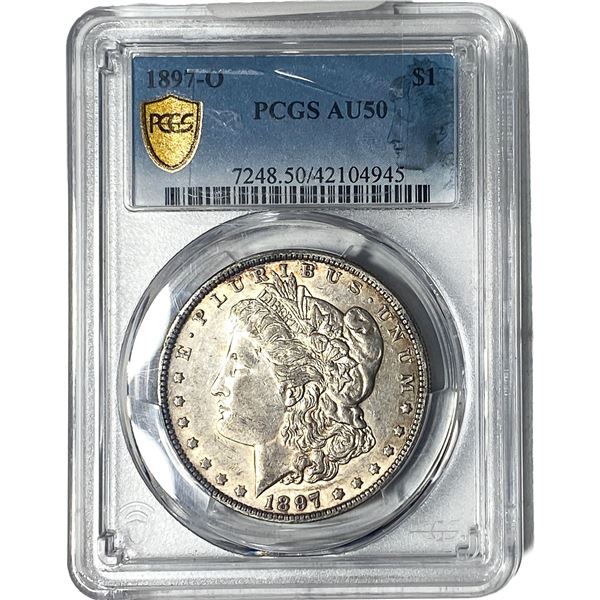 1897-O Morgan Silver Dollar PCGS AU50