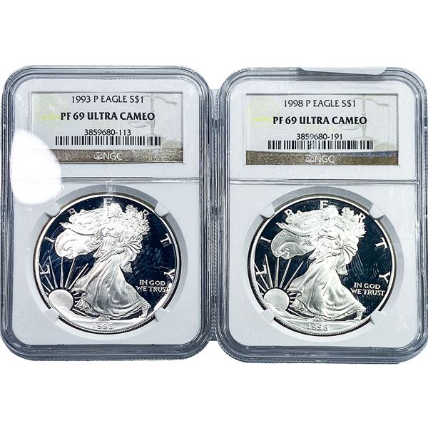 [2] 1998-1993 Silver Eagle NGC PF69 Ultra Cameo
