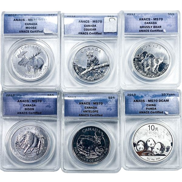 [6] 2011-2013 Silver Eagle ANACS MS70