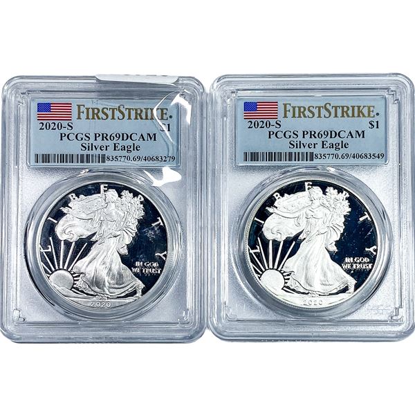 [2] 2020-S Silver Eagle PCGS PR69 DCAM
